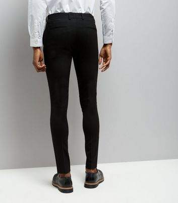 mens super skinny trousers black