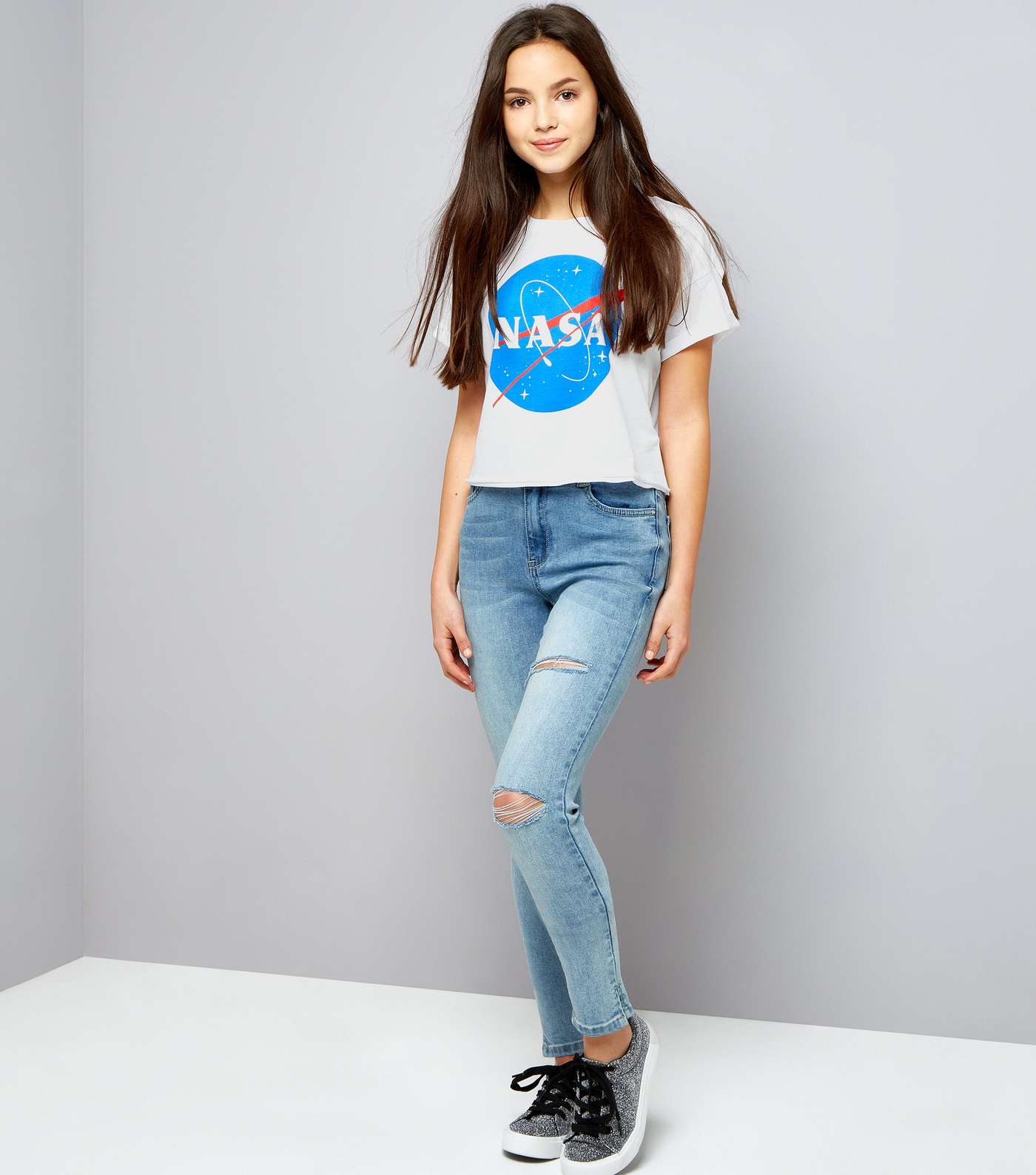 Teens White NASA Print T-Shirt Image 2