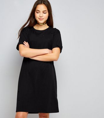 black t shirt dress new look