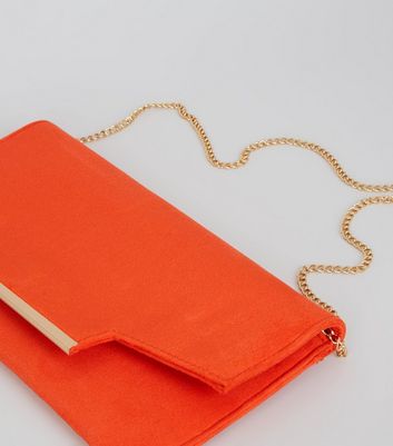 Orange clutch bag new look Clearance