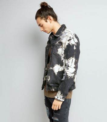 tie dye denim jacket mens