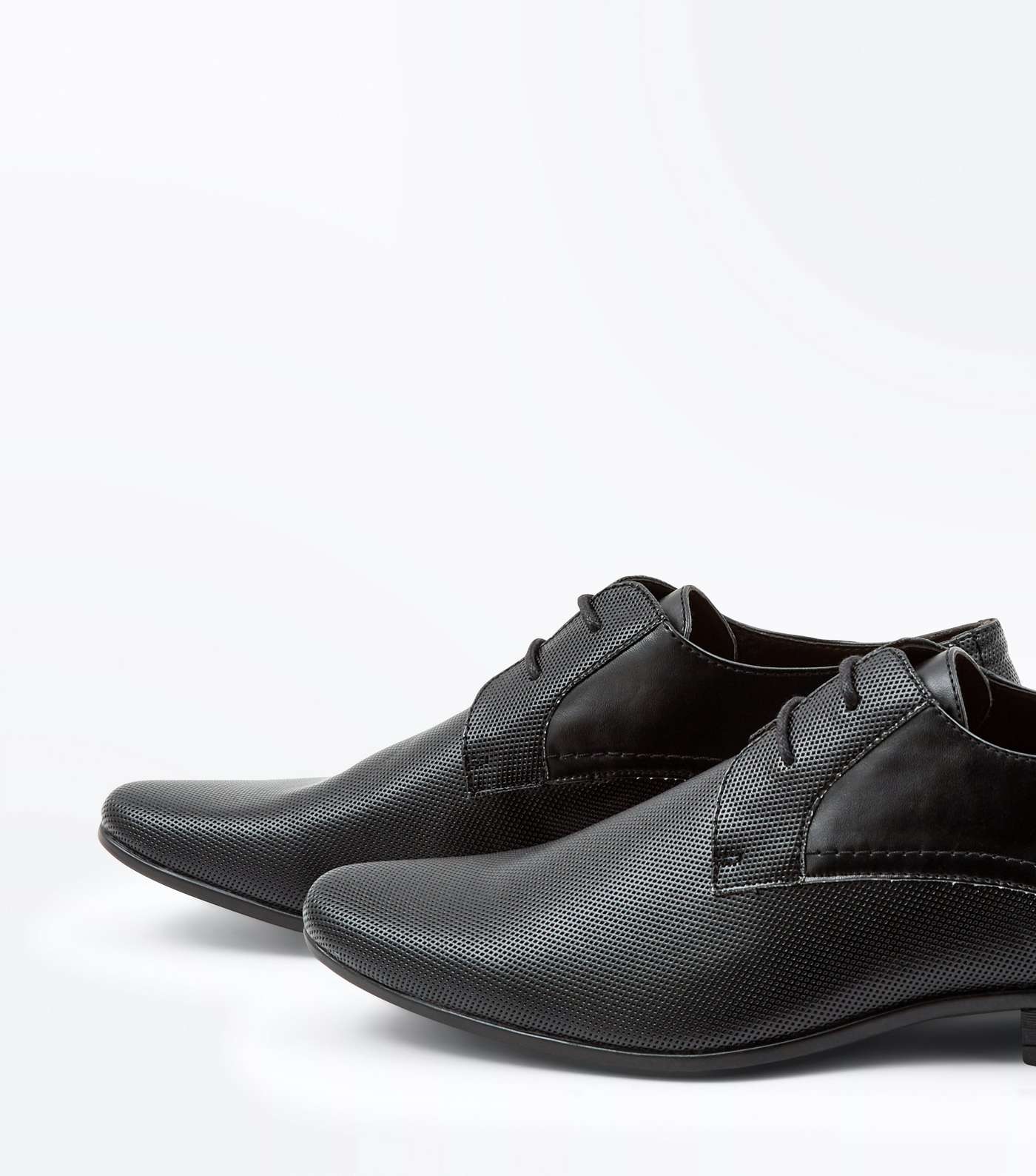 Black Perforated Formal Shoes Image 3