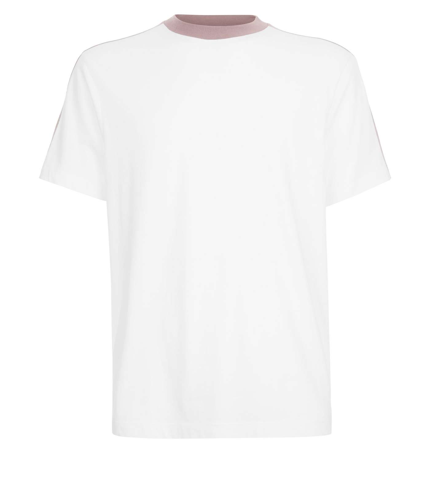 White Contrast Stripe T-Shirt Image 4