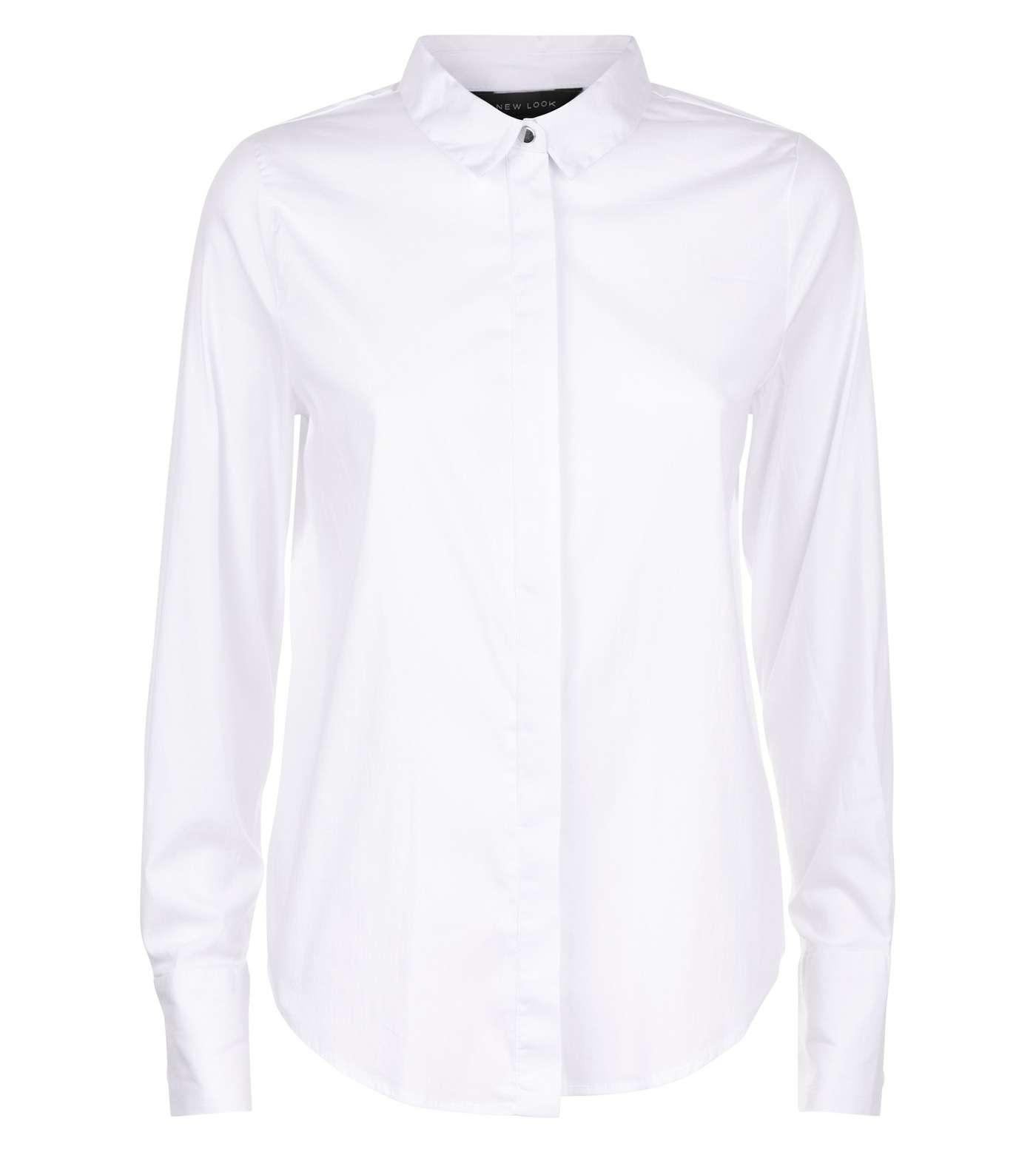 White Curved Hem Shirt Image 4
