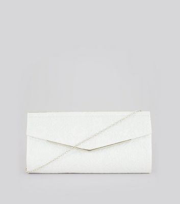 white clutch handbag