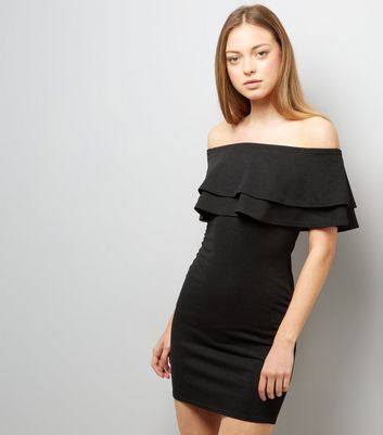 new look black bardot dress