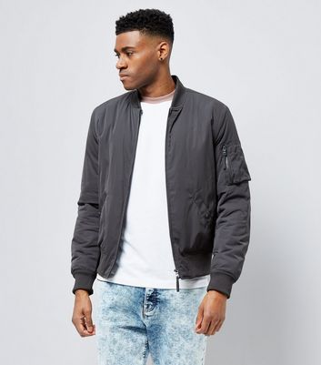 Mens Grey Bomber Jacket | Varsity Apparel Jackets