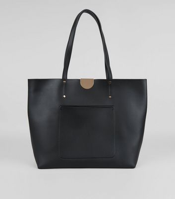 black tote bag with pockets