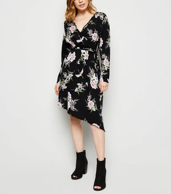 petite black wrap dress