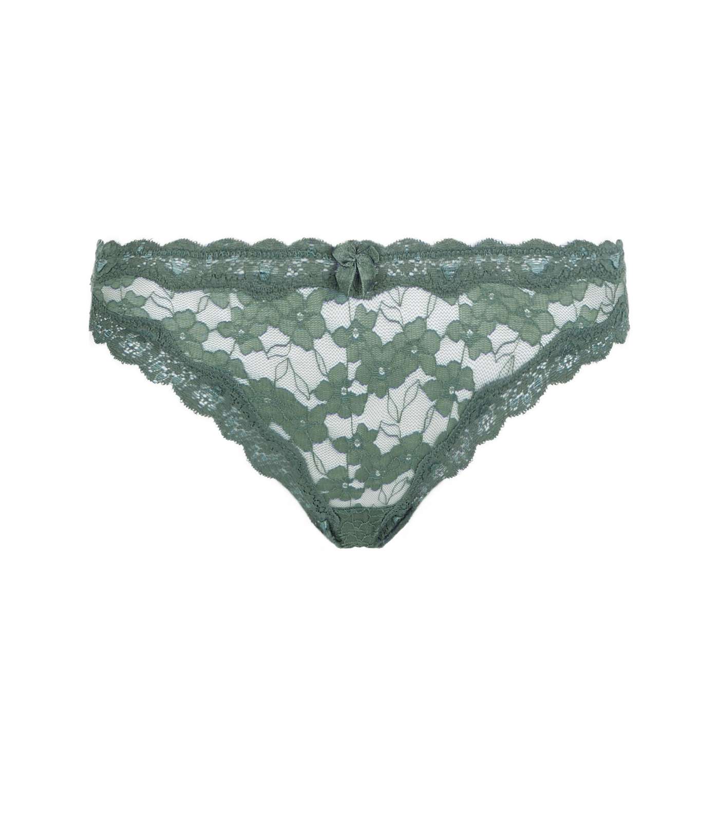 Green Lace Trim Thong  Image 2