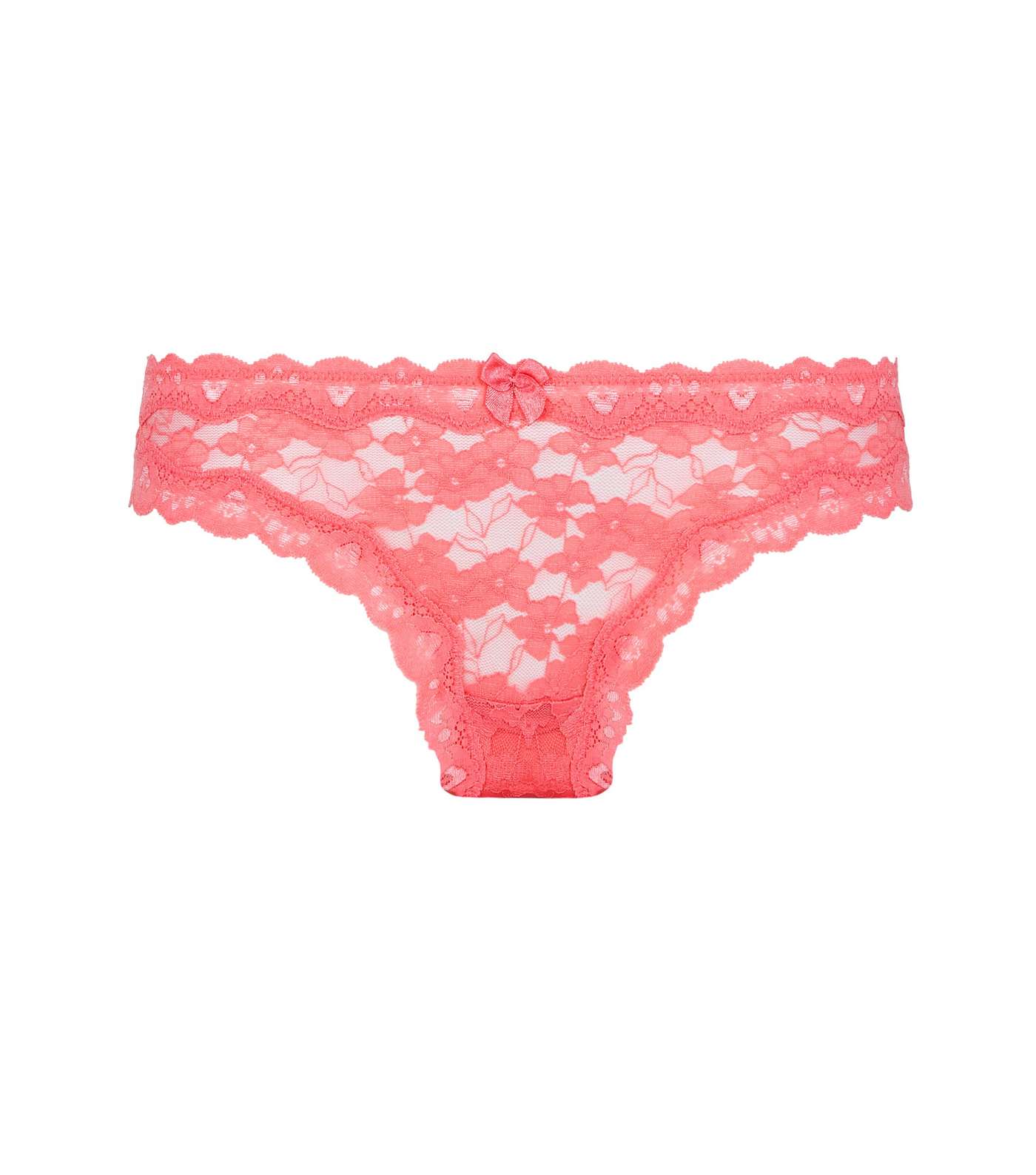 Mid Pink Floral Lace Thong Image 3