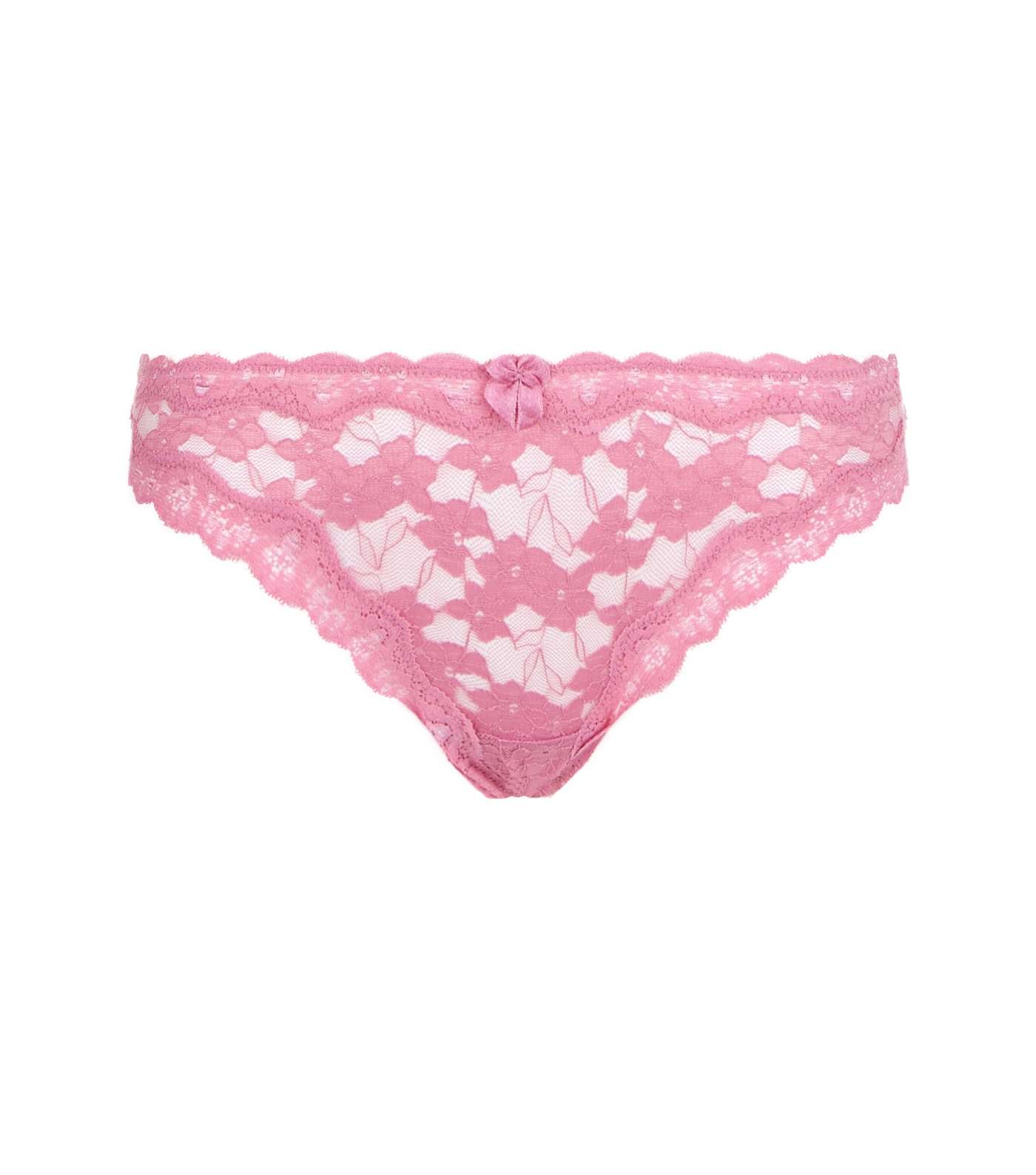 Pink Lace Trim Thong  Image 2