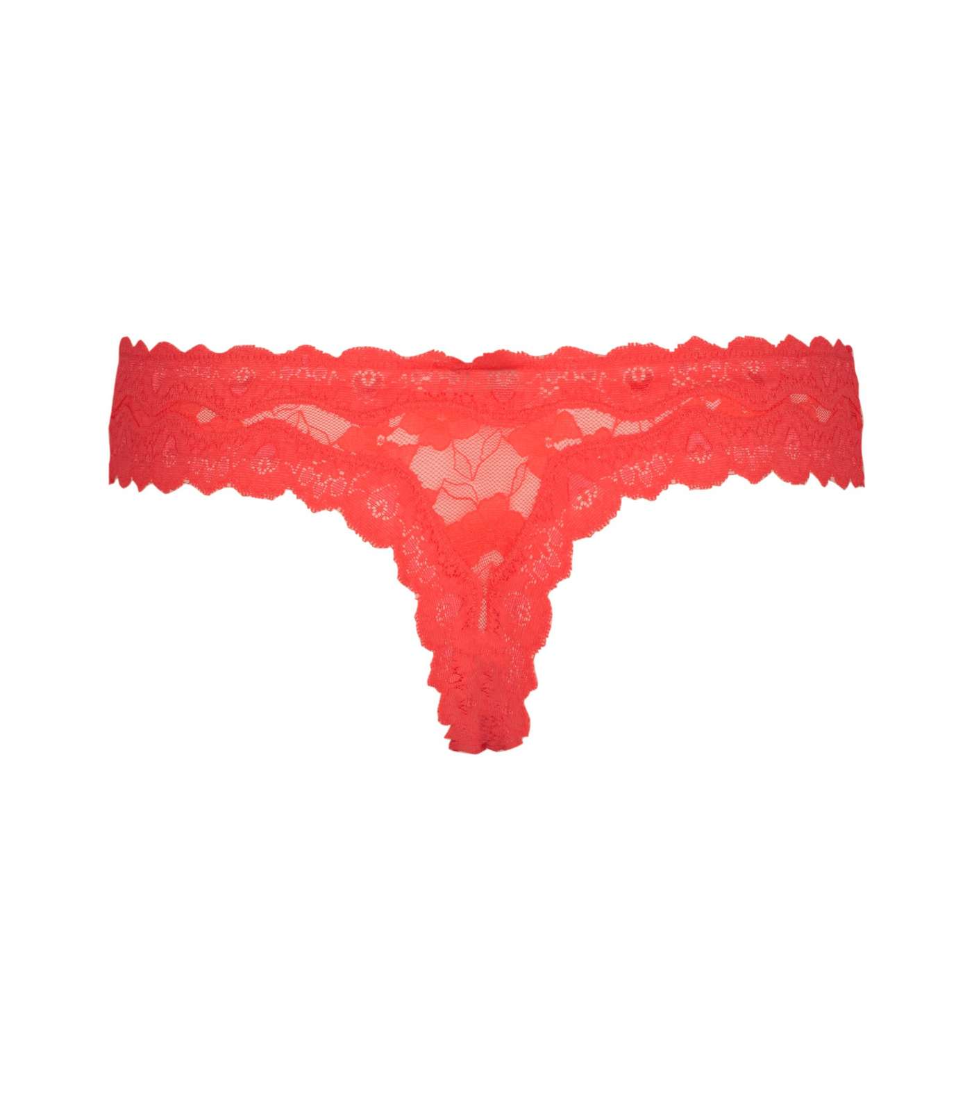 Coral Lace Trim Thong  Image 5