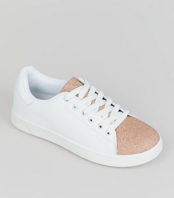 rose gold glitter trainers