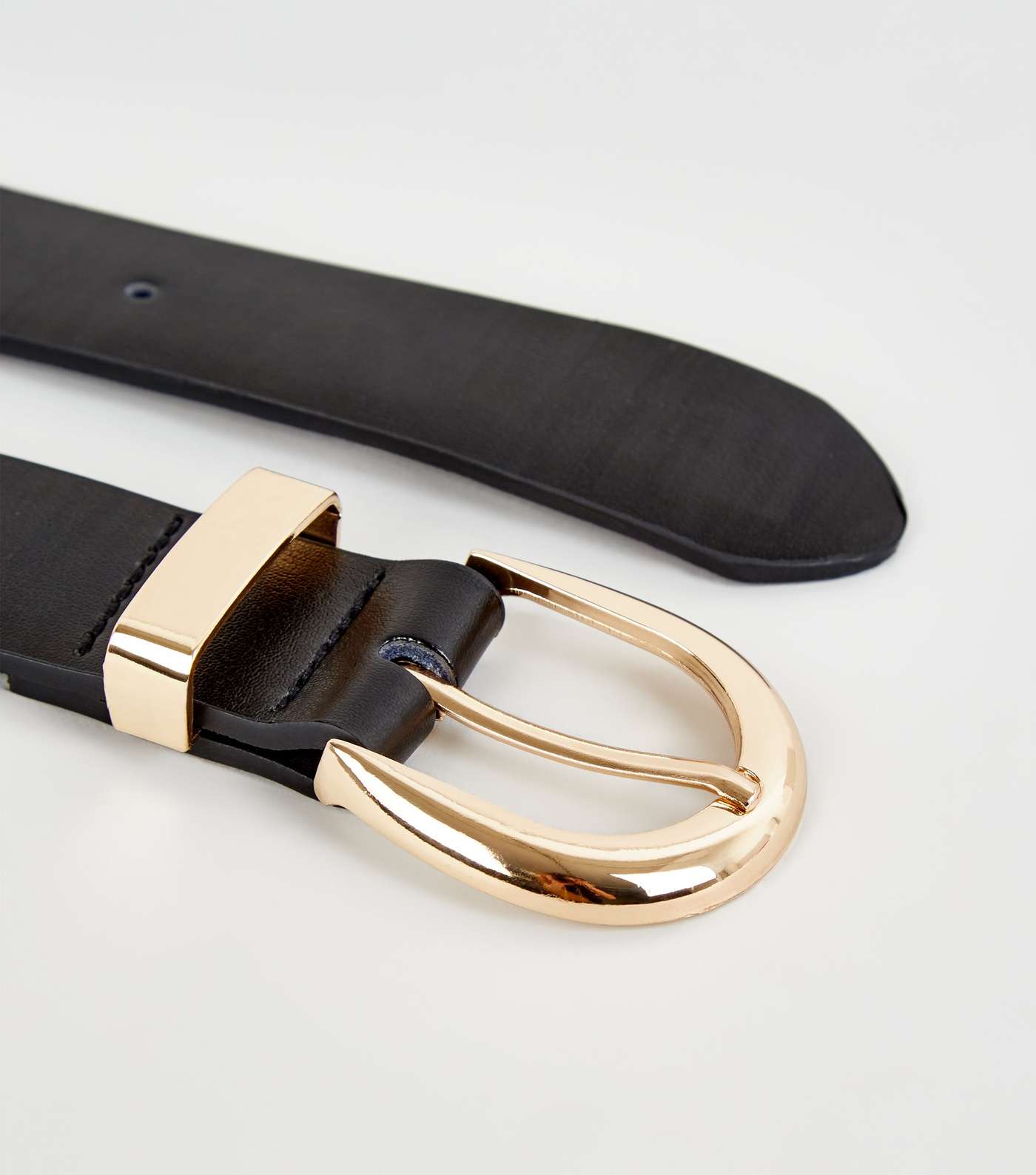 Black Premium Leather Belt Image 3
