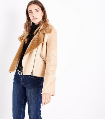 new look faux fur cropped jacket