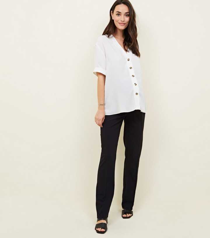Maternity Black Over Bump Bootcut Trousers 