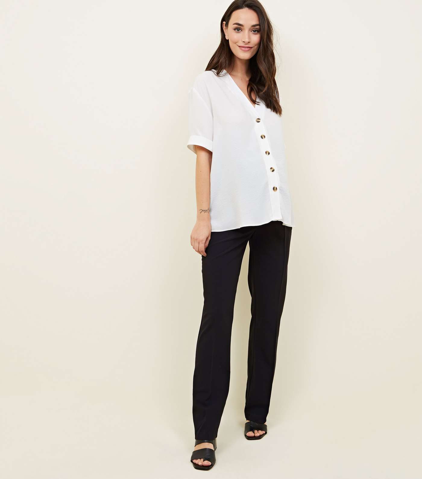 Maternity Black Over Bump Bootcut Trousers 