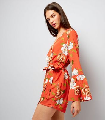 bell sleeve playsuit