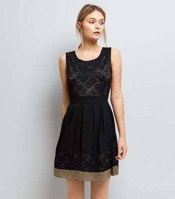 apricot black lace dress