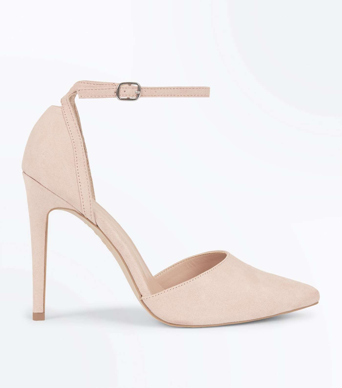 Nude Suedette Keyhole Back Pointed Court Shoes