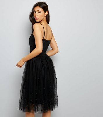 Black Tulle Midi Skirt | New Look