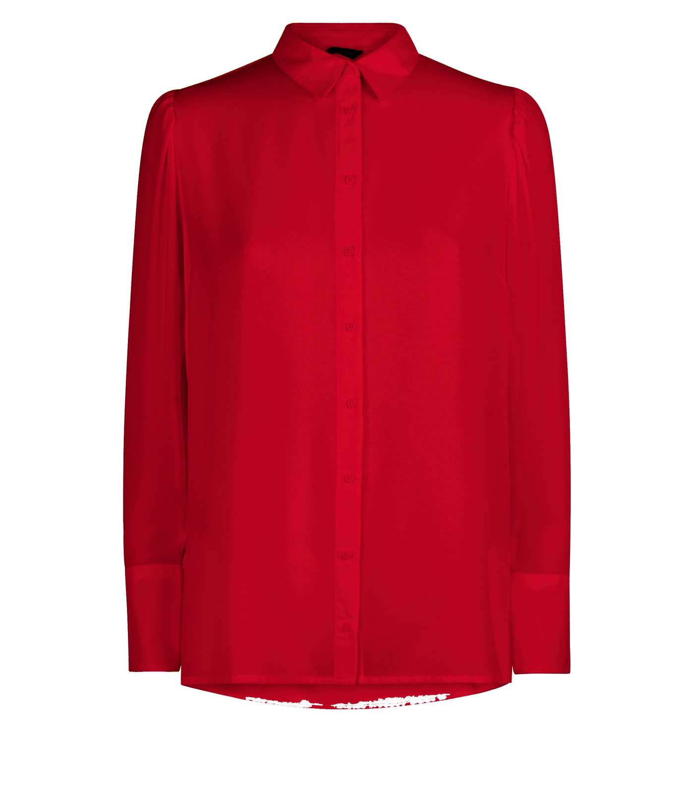 Red Chiffon Long Sleeve Shirt Image 4