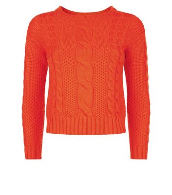 orange cable knit jumper