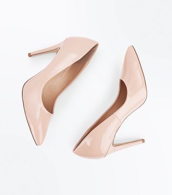 Nude patent hot sale pointed heels