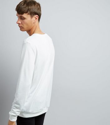 Off White Spliced Sweater New Look