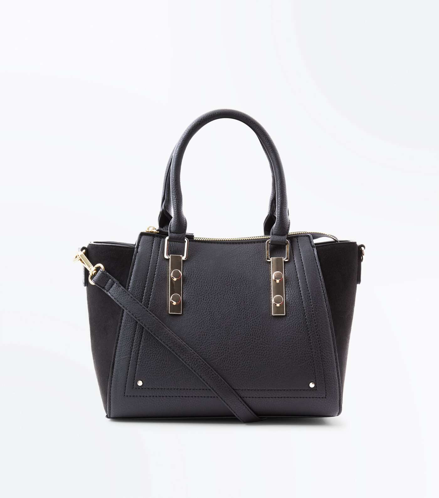 Black Small Structured Tote Bag