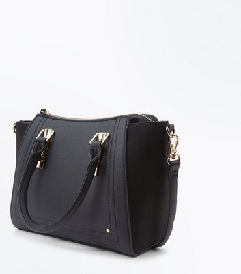 small black tote handbag