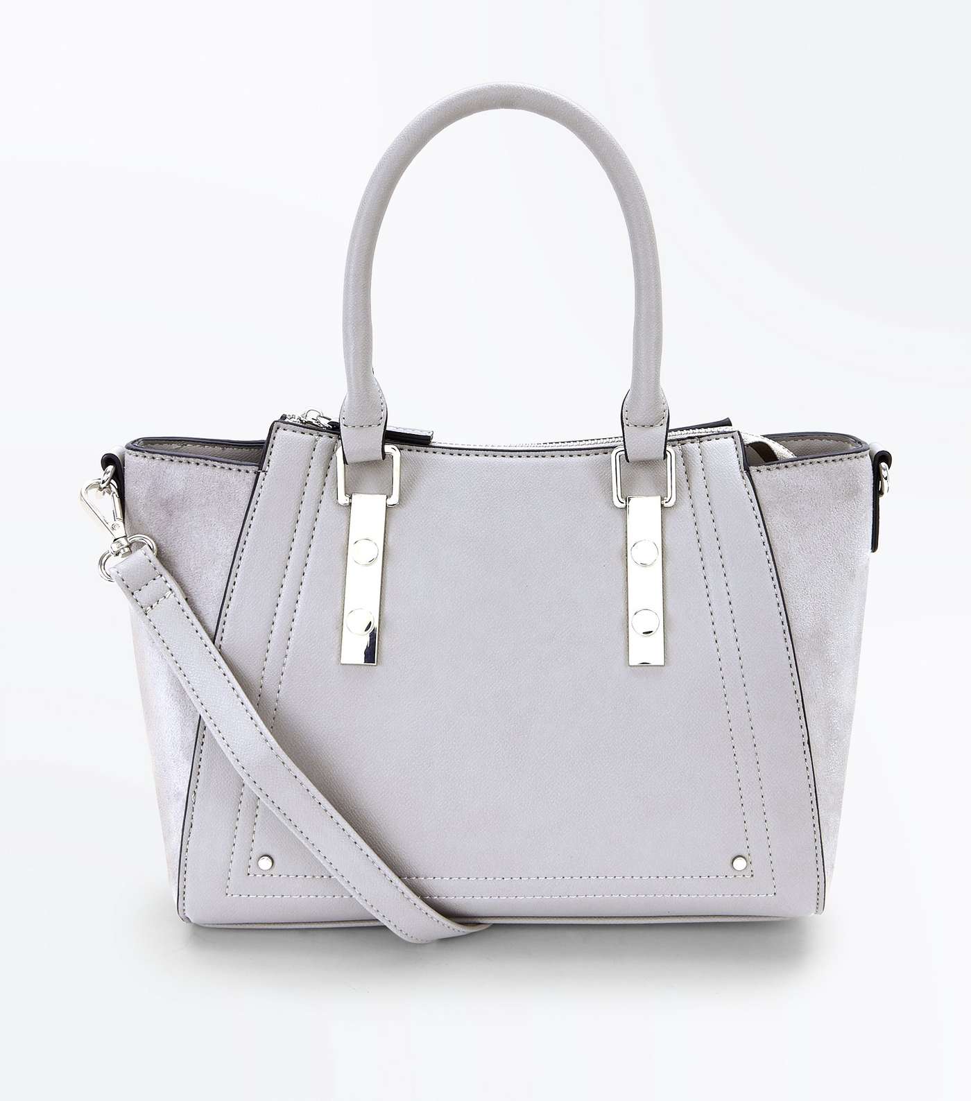 Grey Small Structured Tote Bag
