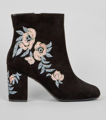 black floral booties