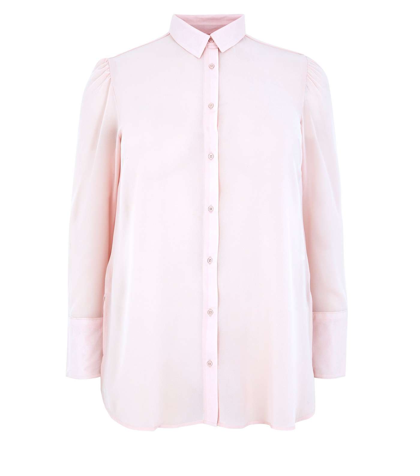 Curves Shell Pink Chiffon Longline Shirt Image 4