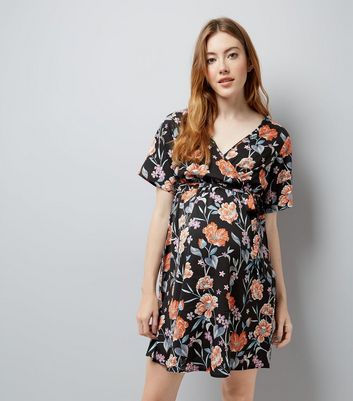 wrap front maternity dress