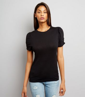 ruched sleeve t shirt