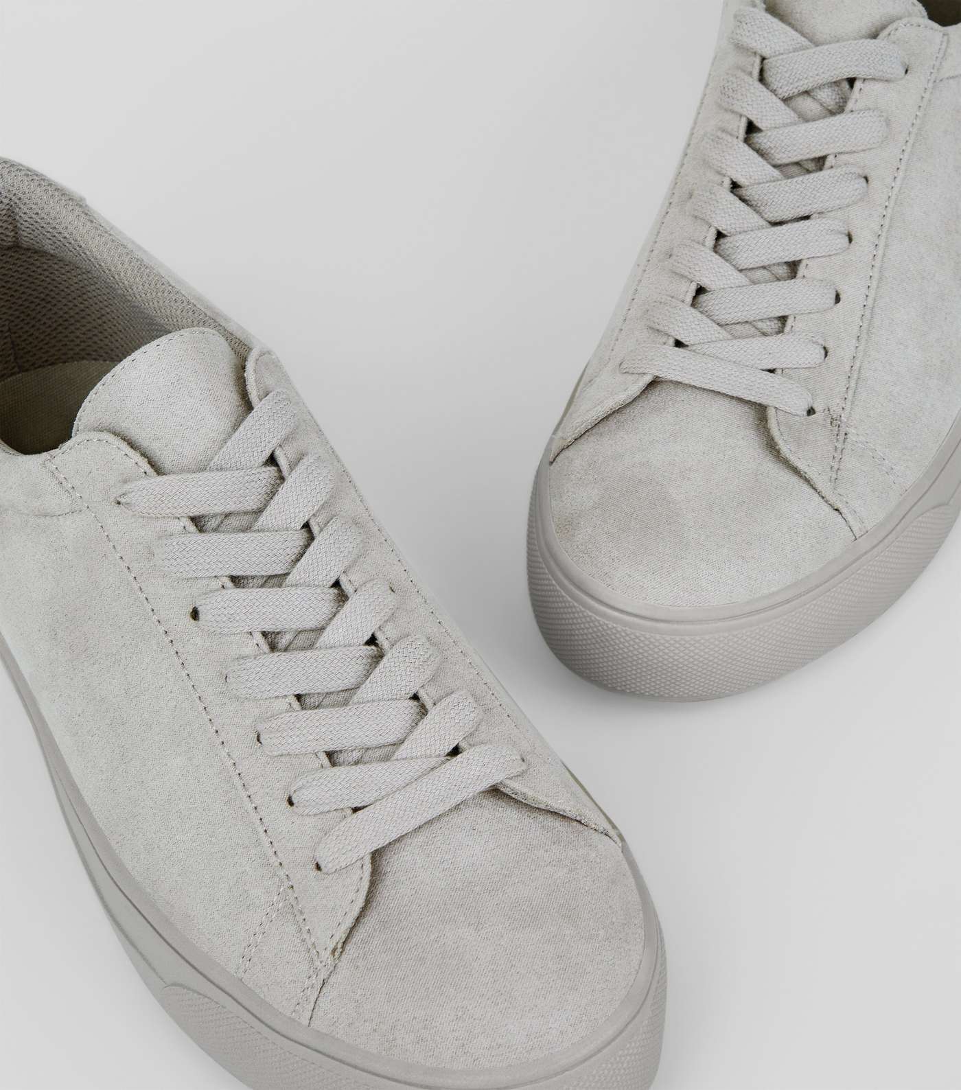 Grey Lace Up Trainers Image 4