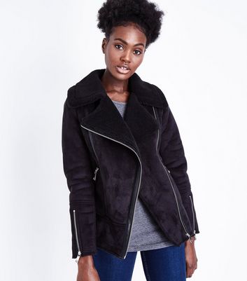 Black suede jacket new look hotsell