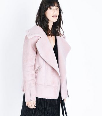 Faux shearling 2025 jacket pink