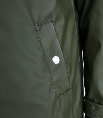 Khaki Borg Lined Anorak | New Look