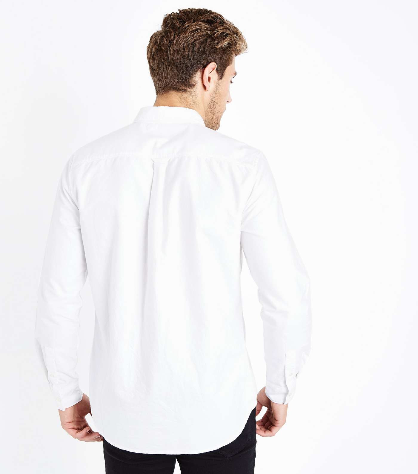 White Long Sleeve Oxford Shirt Image 3