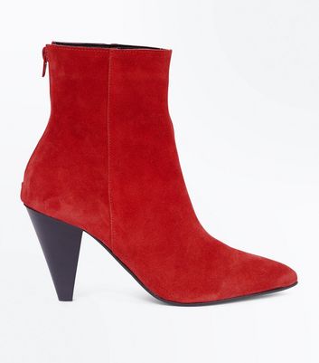 Red cone heel store boots