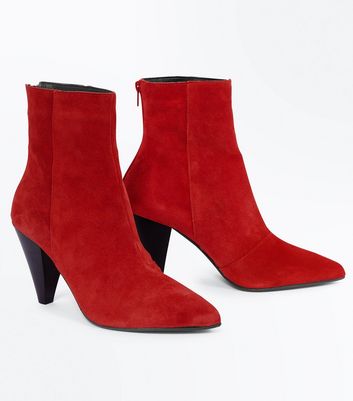 red shoe boots new look