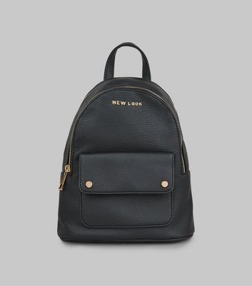 black branded backpack