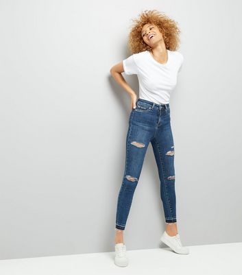 new look blue high waisted jeans