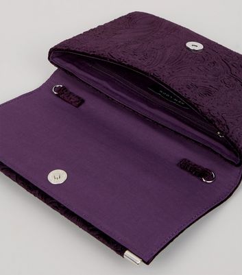 purple velvet clutch bag