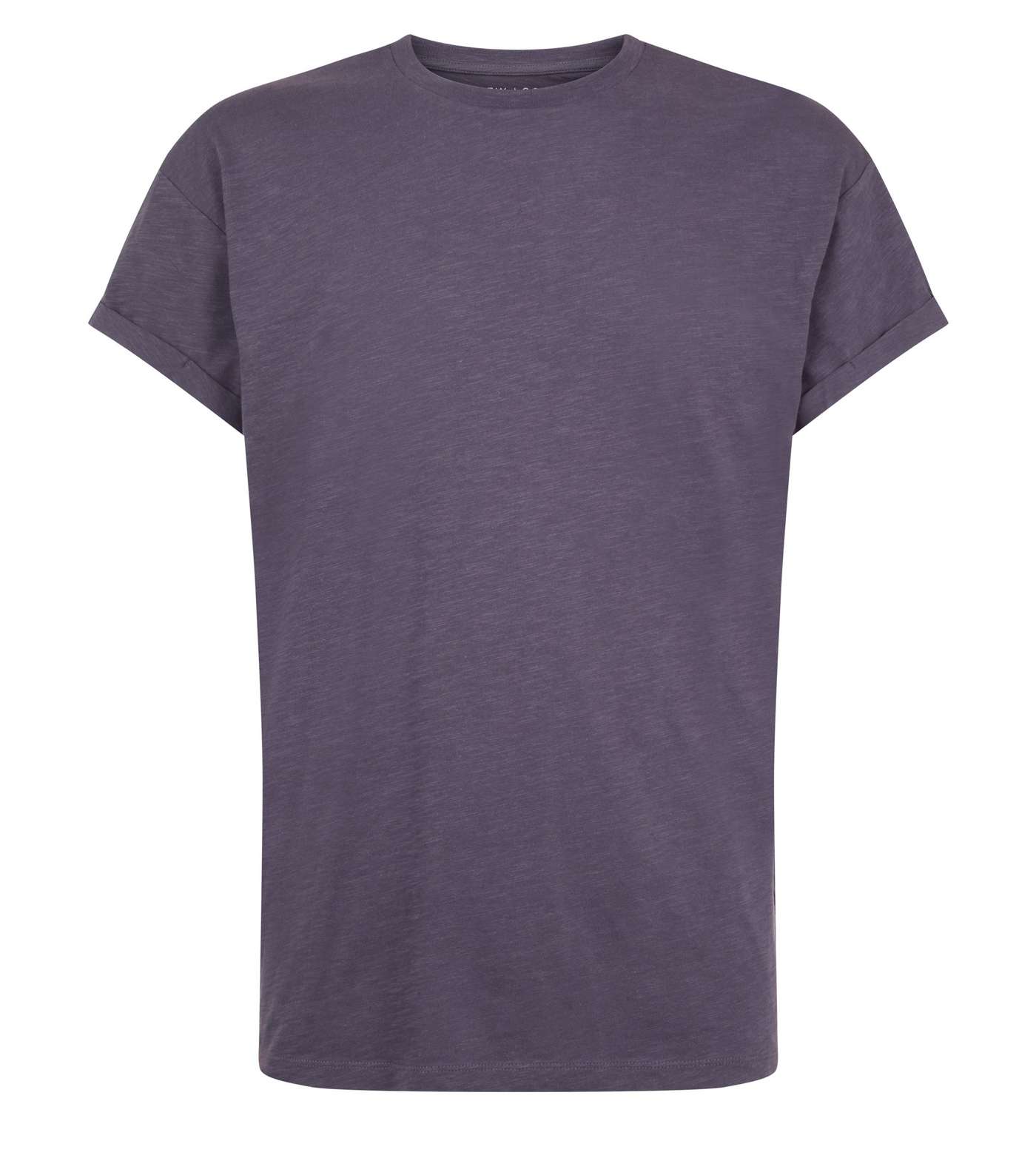 Dark Grey Rolled Sleeve T-Shirt Image 4