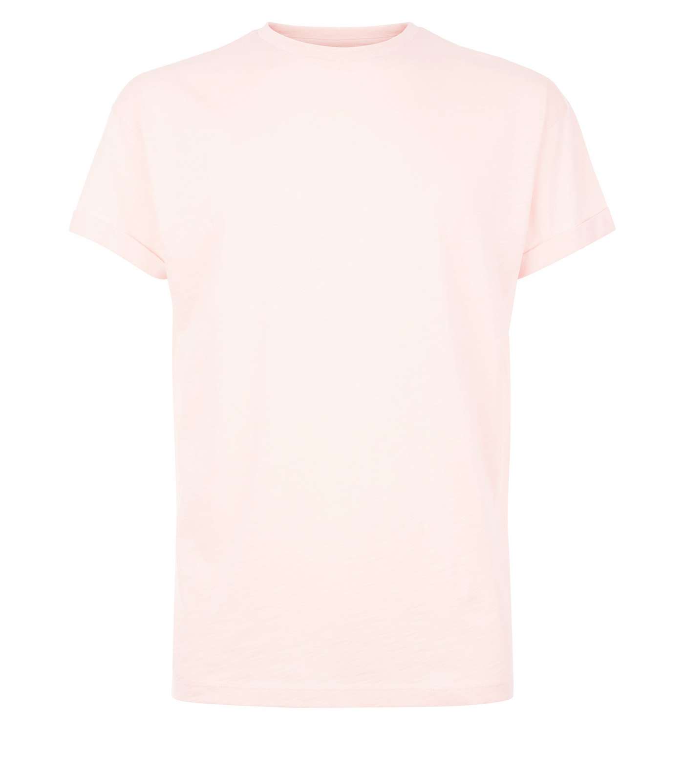 Shell Pink Cotton Rolled Sleeve T-Shirt Image 4
