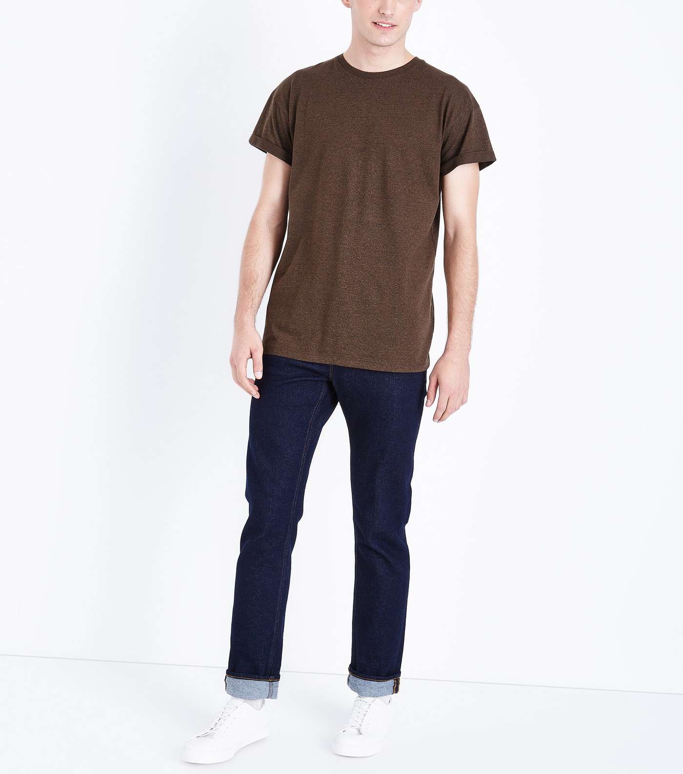 Brown Rolled Sleeve T-Shirt Image 2